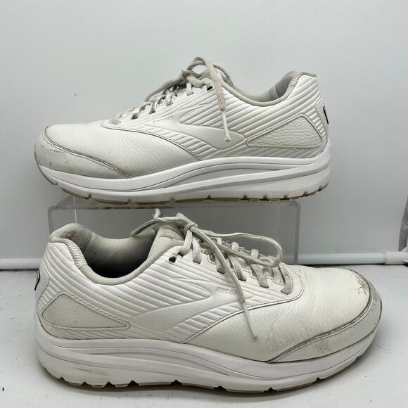 Brooks Addiction Walker Shoe Womens 10 D Wide White Support Walking Stability ** - Picture 1 of 10